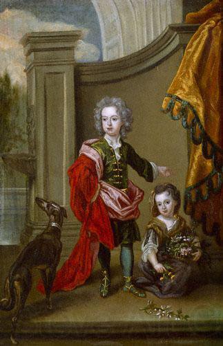 Sir Godfrey Kneller Richard Boyle, 3rd Earl of Burlington (1694-1753) and his sister Lady Jane Boyle Norge oil painting art